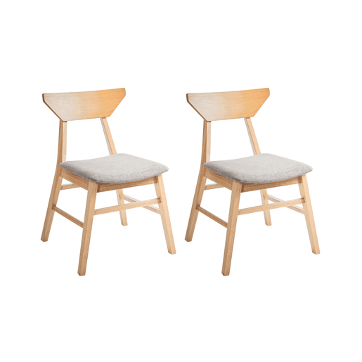 Conjunto de 2 cadeiras de jantar HOPKINS Madeira Castanho claro