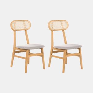 Conjunto de 2 cadeiras de jantar FALLON Castanho claro