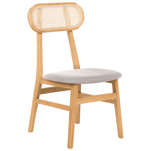 Conjunto de 2 cadeiras de jantar FALLON Castanho claro