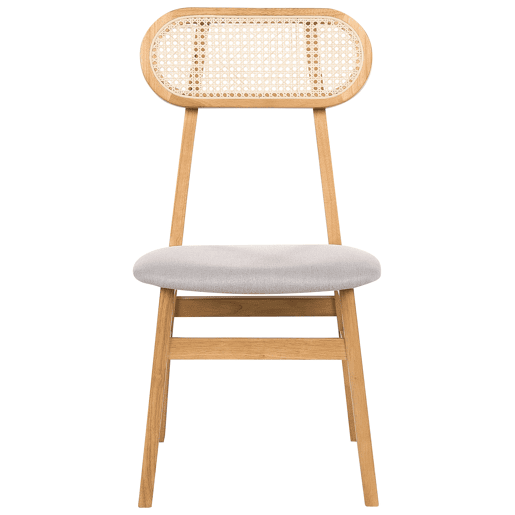 Conjunto de 2 cadeiras de jantar FALLON Castanho claro