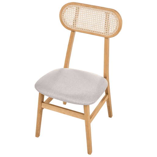 Conjunto de 2 cadeiras de jantar FALLON Castanho claro