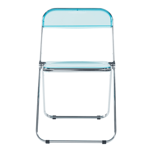 Conjunto de 4 cadeiras dobráveis Pornainen aço transparente 74x46x47 cm Azul claro en.casa