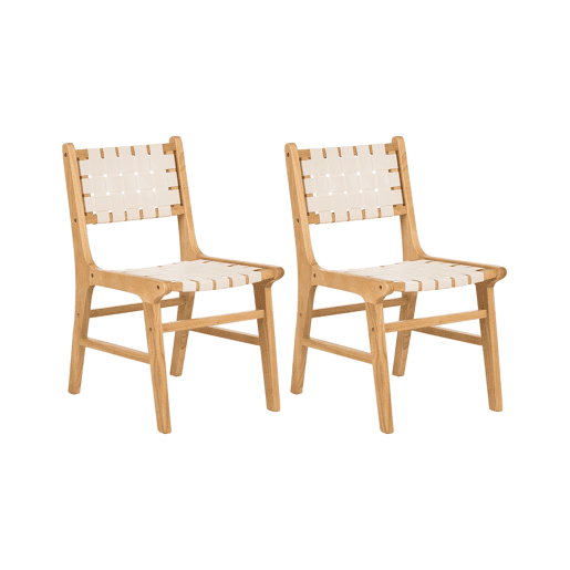 Conjunto de 2 cadeiras de jantar HUMBLE Madeira Castanho claro