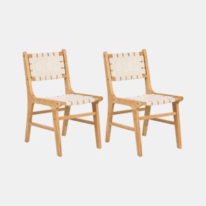 Conjunto de 2 cadeiras de jantar HUMBLE Madeira Castanho claro