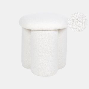 Pufe CARRINGTON Bouclé Branco creme 40 cm 40 cm 45 cm
