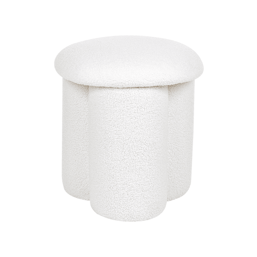 Pufe CARRINGTON Bouclé Branco creme 40 cm 40 cm 45 cm