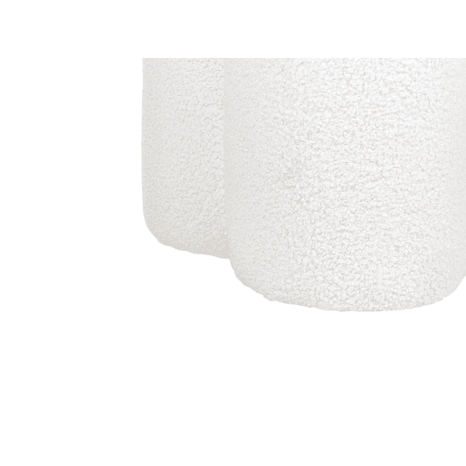 Pufe CARRINGTON Bouclé Branco creme 40 cm 40 cm 45 cm