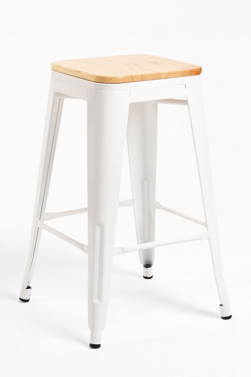 Pack 6 taburetes torix bajos madera natural - blanco