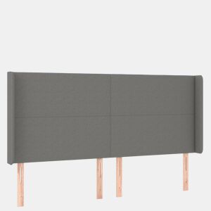 vidaXL Cabeceira de cama c LED tecido 163x16x118128 cm cinza-escuro