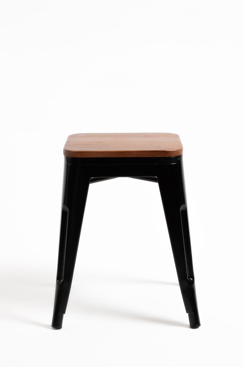Pack 4 taburetes torix pequeños madera natural - negro