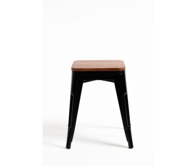 Pack 4 taburetes torix pequeños madera natural - negro