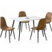 Conjunto de mesa efecto mármol y 4 sillas escandinavas retro Conjunto de mesa efecto mármol y 4 sillas escandinavas retro Marrón