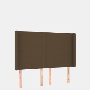 vidaXL Cabeceira de cama c luzes LED tecido 147x16x118128cm castanho