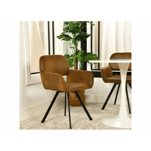 Conjunto de jantar com 1 mesa extensível efeito mármore (120u2013160 cm) + 4 cadeiras vintage castanhas com pés metálicos dourados