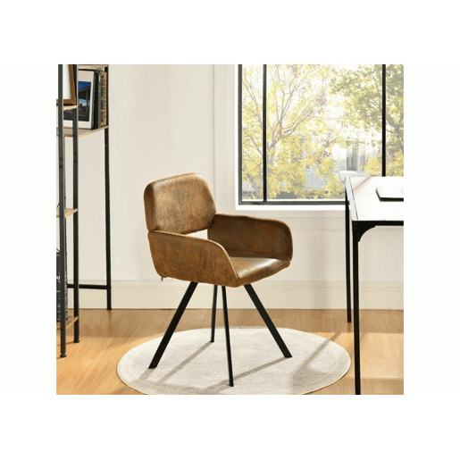 Conjunto de jantar com 1 mesa extensível efeito mármore (120u2013160 cm) + 4 cadeiras vintage castanhas com pés metálicos dourados