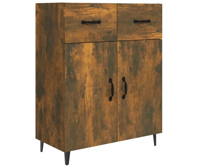 Vidaxl aparador de madera de ingeniería roble ahumado 69,5x34x90 cm