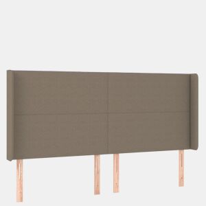 vidaXL Cabeceira cama c LED tecido 183x16x118128cm cinza-acastanhado