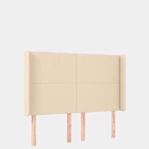 vidaXL Cabeceira cama c luzes LED tecido 147x16x118128 cm cor creme