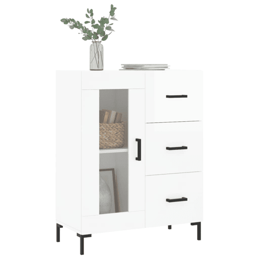 vidaXL Aparador 69,5x34x90 cm madeira processada branco brilhante vidaXL Aparador 69,5x34x90 cm madeira processada branco brilhante