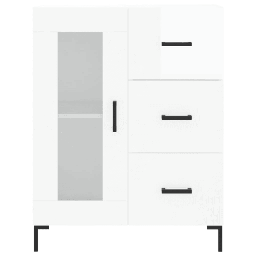 vidaXL Aparador 69,5x34x90 cm madeira processada branco brilhante vidaXL Aparador 69,5x34x90 cm madeira processada branco brilhante