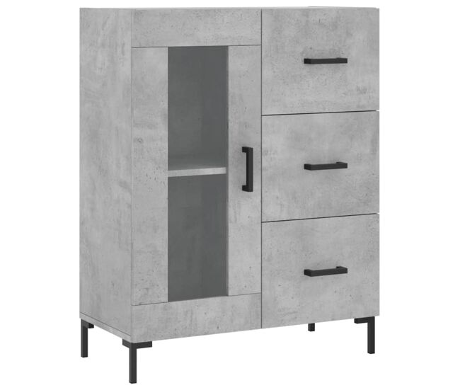 Vidaxl aparador de madera de ingeniería gris hormigón 69,5x34x90 cm
