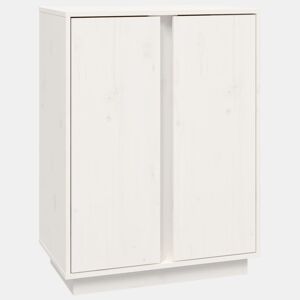vidaXL Aparador 60x35x80 cm madeira de pinho maciça branco