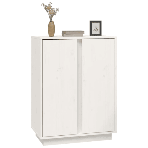 vidaXL Aparador 60x35x80 cm madeira de pinho maciça branco