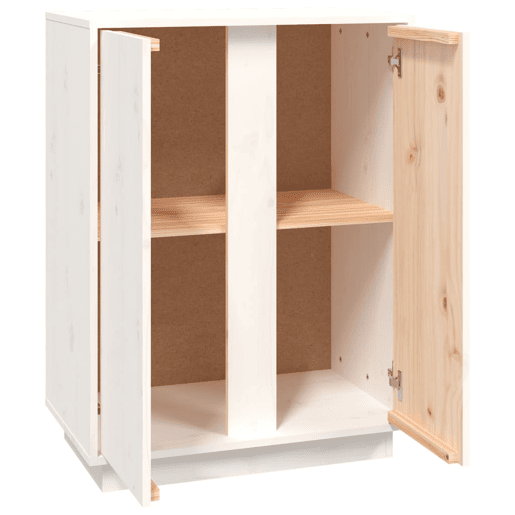 vidaXL Aparador 60x35x80 cm madeira de pinho maciça branco
