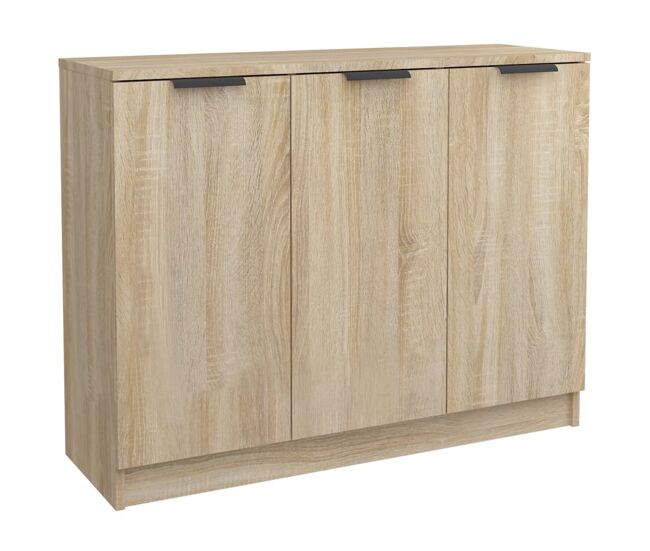 Vidaxl aparador de madera contrachapada roble sonoma 90,5x30x70 cm