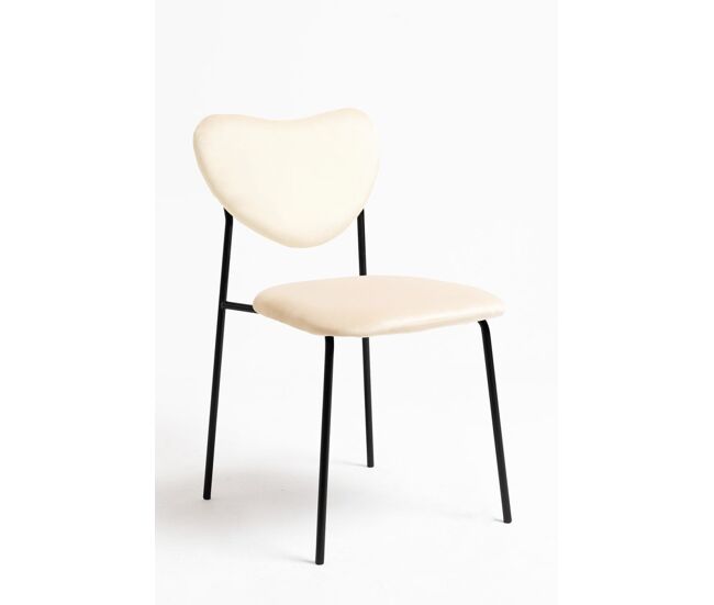 Silla Cora Black Terciopelo - Beige