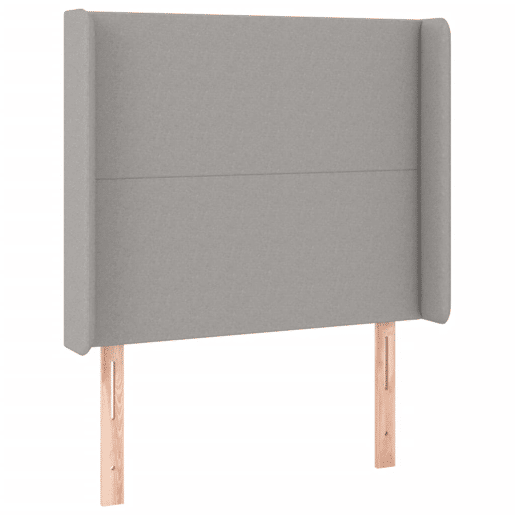 vidaXL Cabeceira cama c luzes LED tecido 103x16x118128cm cinza-claro