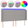vidaXL Cabeceira cama c luzes LED tecido 183x16x118128cm cinza-claro