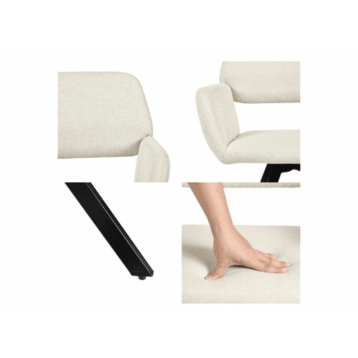 Mesa elástica em mármore branco WHALEN com perna preta DD + mesa giratória bege CALIFORNIA KD A