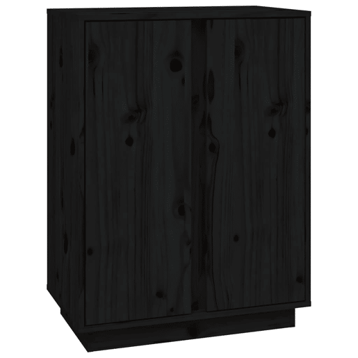 vidaXL Aparador 60x35x80 cm madeira de pinho maciça preto vidaXL Aparador 60x35x80 cm madeira de pinho maciça preto