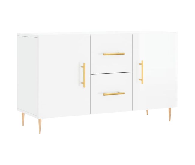 Vidaxl aparador de madera de ingeniería blanco brillante 100x36x60 cm