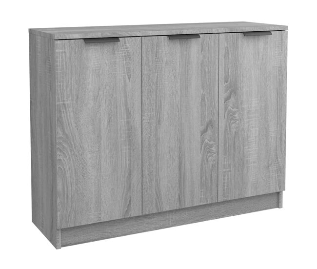 Vidaxl aparador de madera contrachapada gris sonoma 90,5x30x70 cm