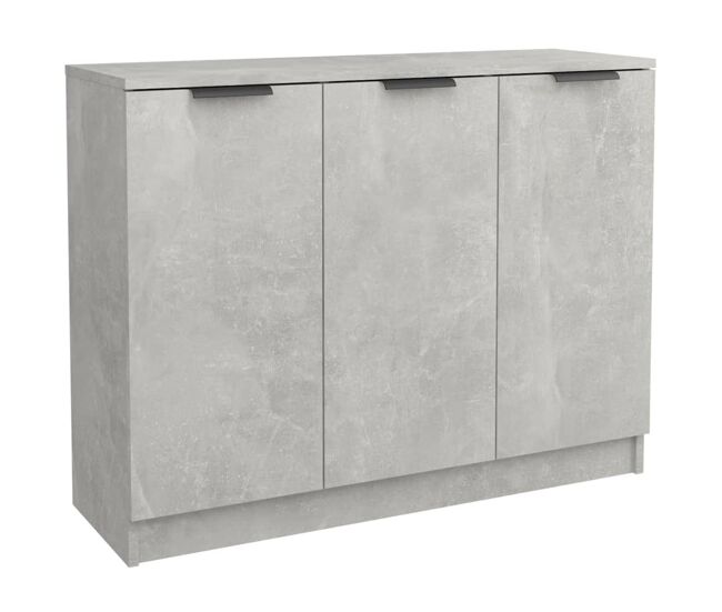 Vidaxl aparador de madera contrachapada gris hormigón 90,5x30x70 cm