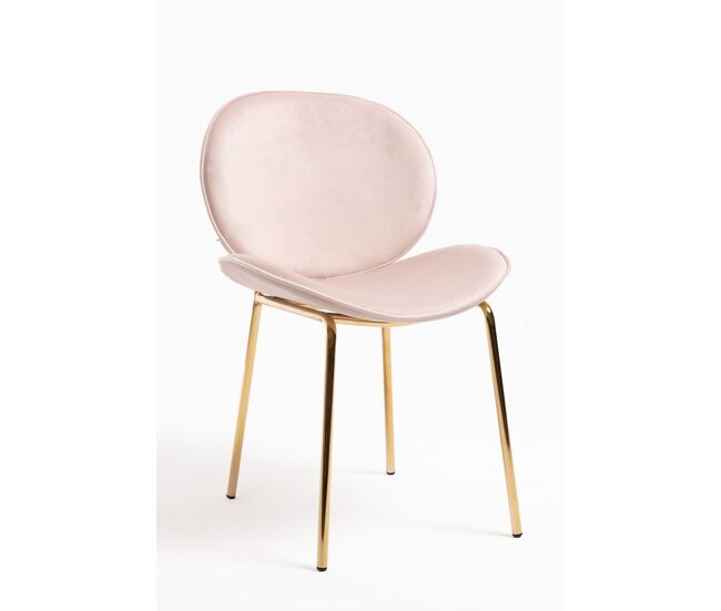 Silla Garry Golden Terciopelo - Rosa claro