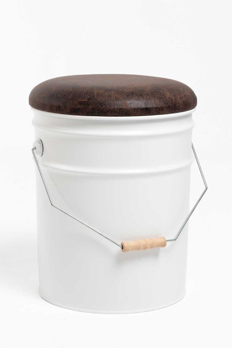 Puff almacenaje con asa torix - blanco