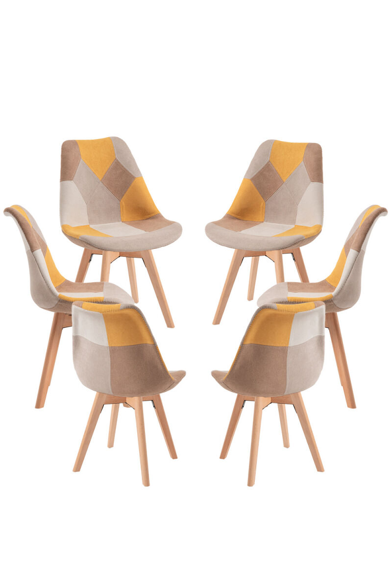 Pack 6 sillas synk patchwork - amarillo