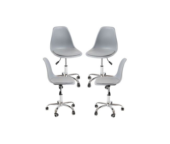 Pack 4 sillas dami office - gris claro