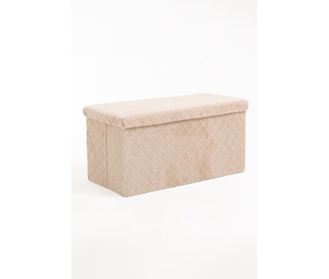 Puff almacenaje dico terciopelo - beige