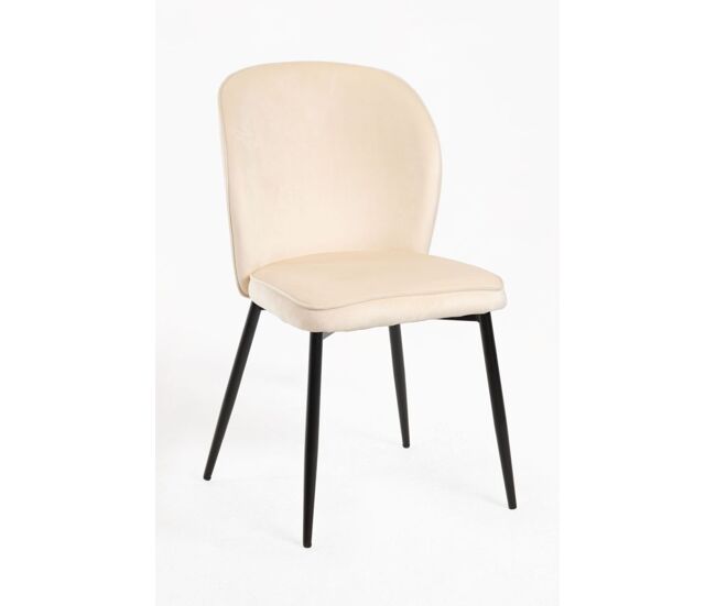 Silla teile terciopelo - beige