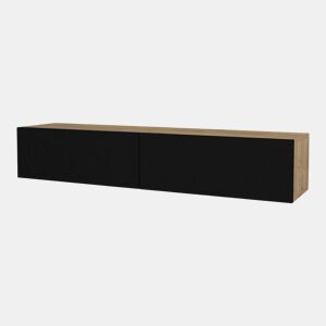 Móvel de TV com prateleiras 135 x 31 x 25 cm carvalho e efeito preto 03_0007867