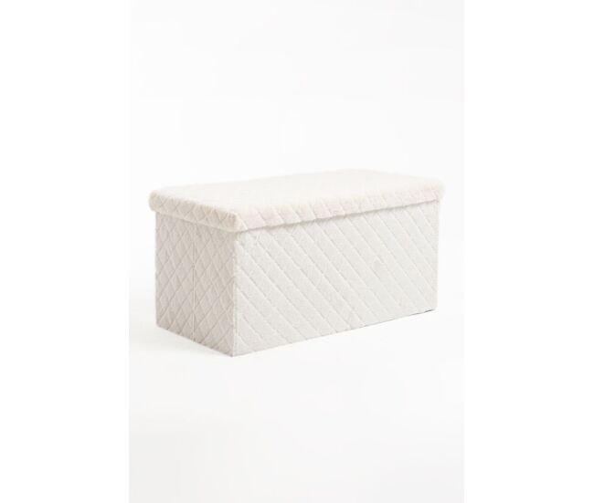 Puff almacenaje dico terciopelo - blanco