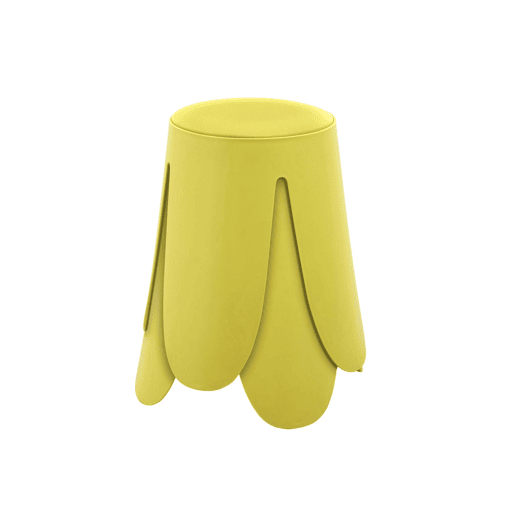 Banco empilhável de couro sintético, set de 2, Niki, Amarelo, 44x44x46 cm