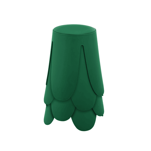 Bancos empilháveis de polipiel, set de 4, Niki, Verde, 44x44x46 cm