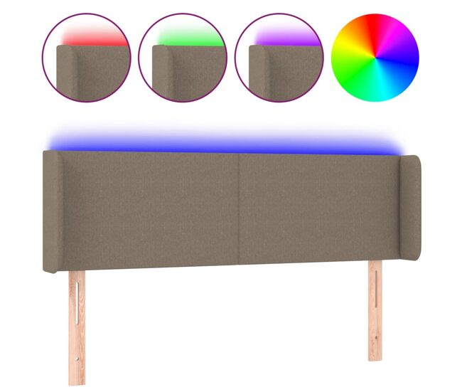 Vidaxl cabecero con led de tela gris taupe 147x16x78/88 cm