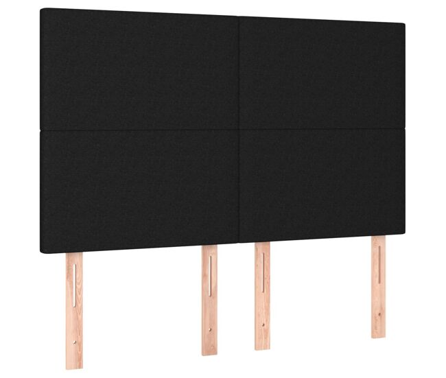 Vidaxl cabecero de cama de tela negro 144x5x118/128 cm