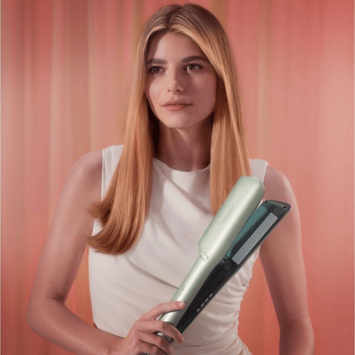 Cecotec Prancha de Cabelo com Ar Air Lisse Olive. 600W, Protege o Cabelo, Tecnologia Iónica, Queratina e Óleo de Argan